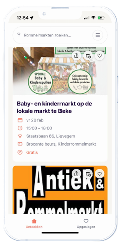 Bazaarzoeker app — zoek rommelmarkten in je buurt